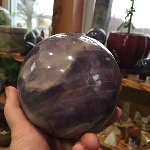 Rainbow fluorite sphere